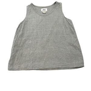 Flax 100% Linen Sleeveless Tank Top Green Lagenlook Women's Size Medium